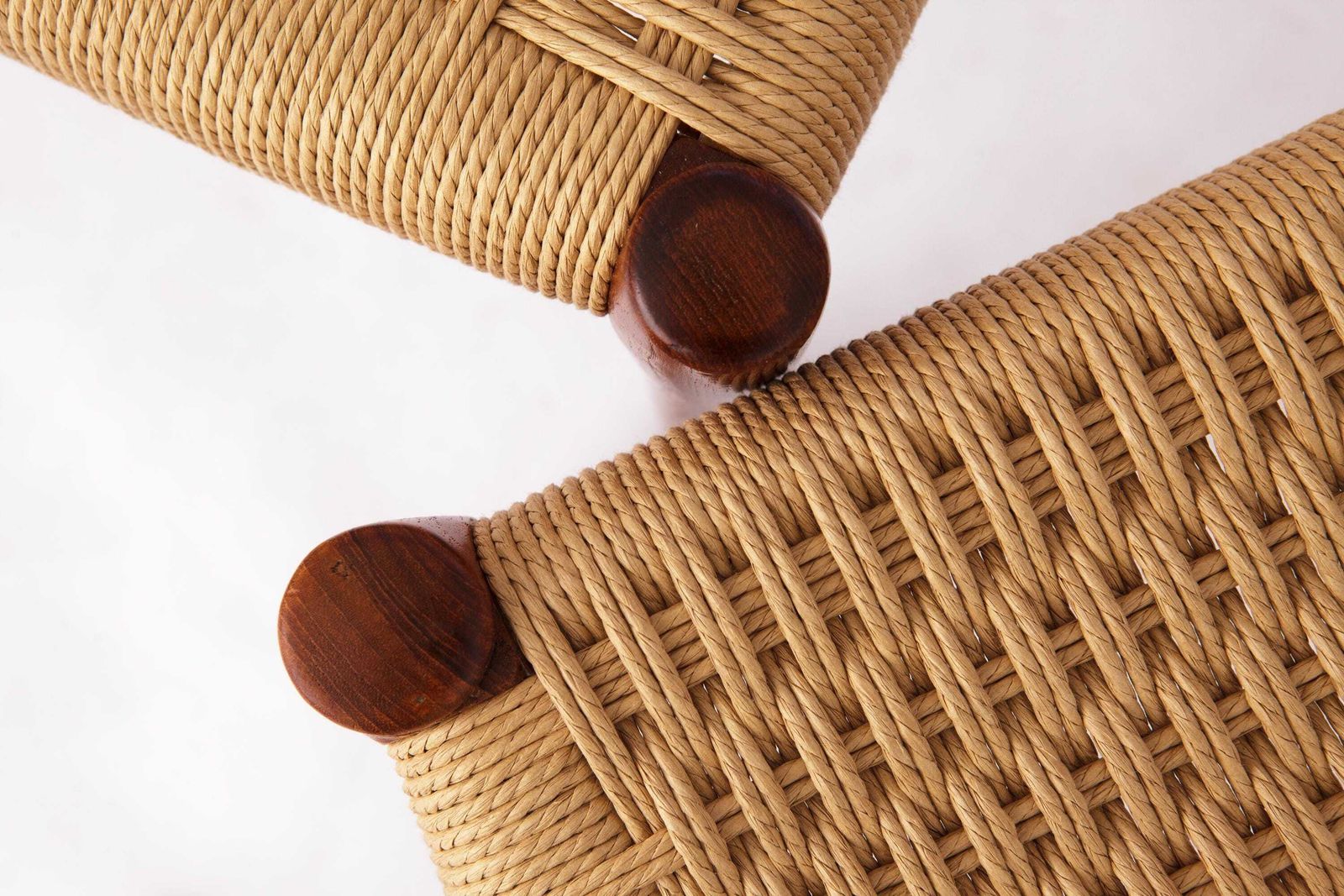 Set Of 4 Niels Otto Møller Model 84 Chairs – Danish Teak & Paper Cord, 1970s | Vintage Mid Century Modern Dining Chairs photo vinterior
