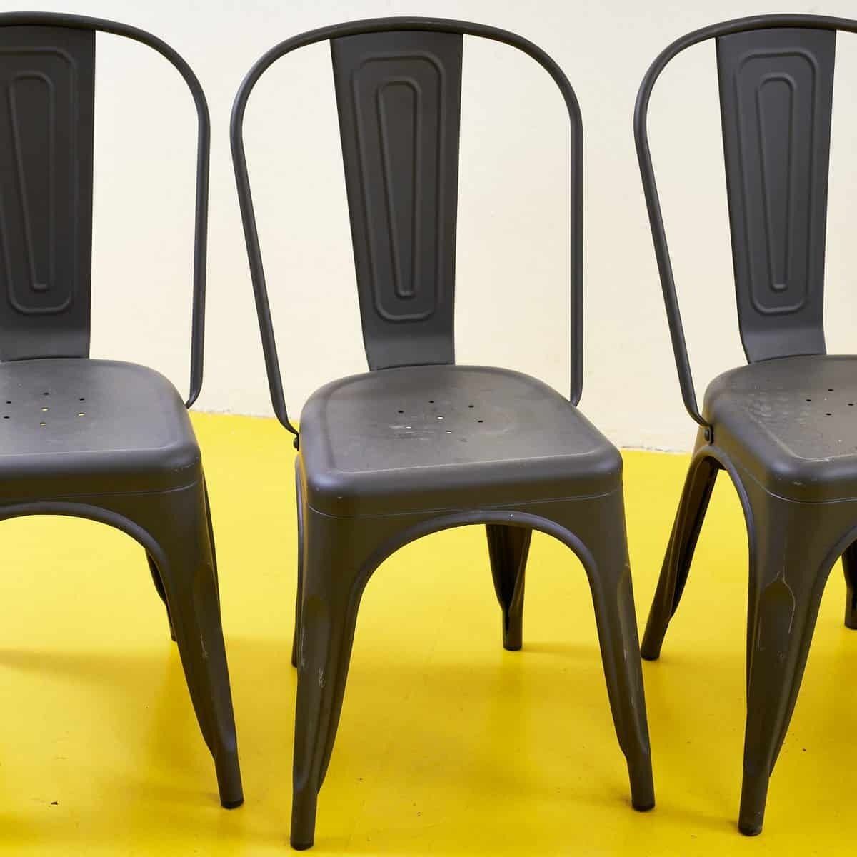 Elegant 4 Piece Industrial Style Metal Chairs photo Furniture
