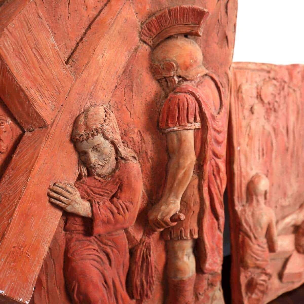Pair Of Terracotta Bas Reliefs Of Sacred Art photo furniture