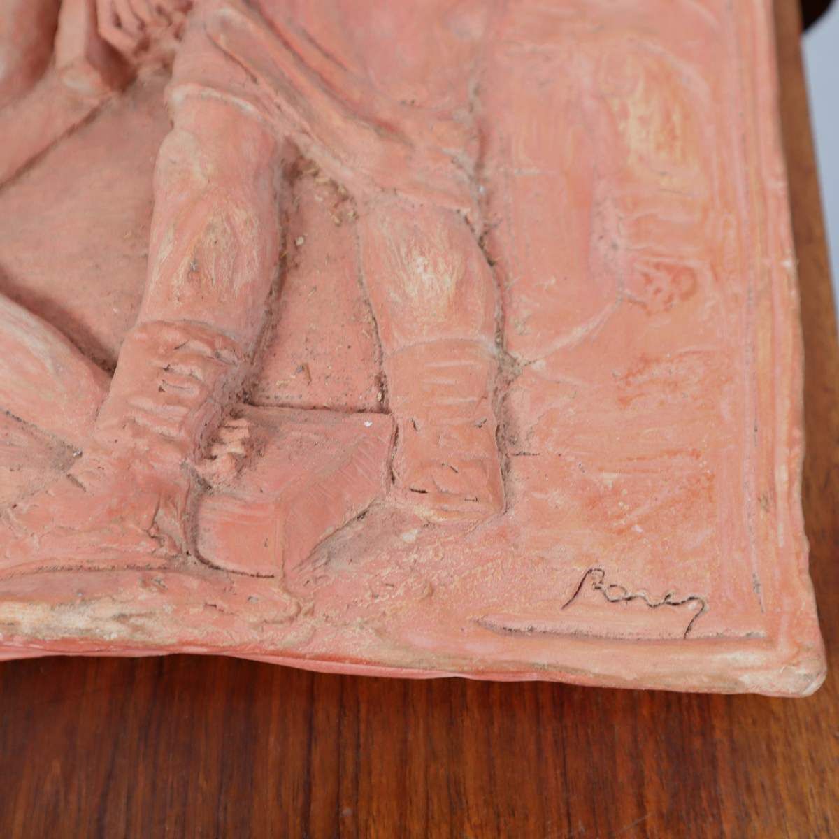 Pair Of Terracotta Bas Reliefs Of Sacred Art photo 753.0