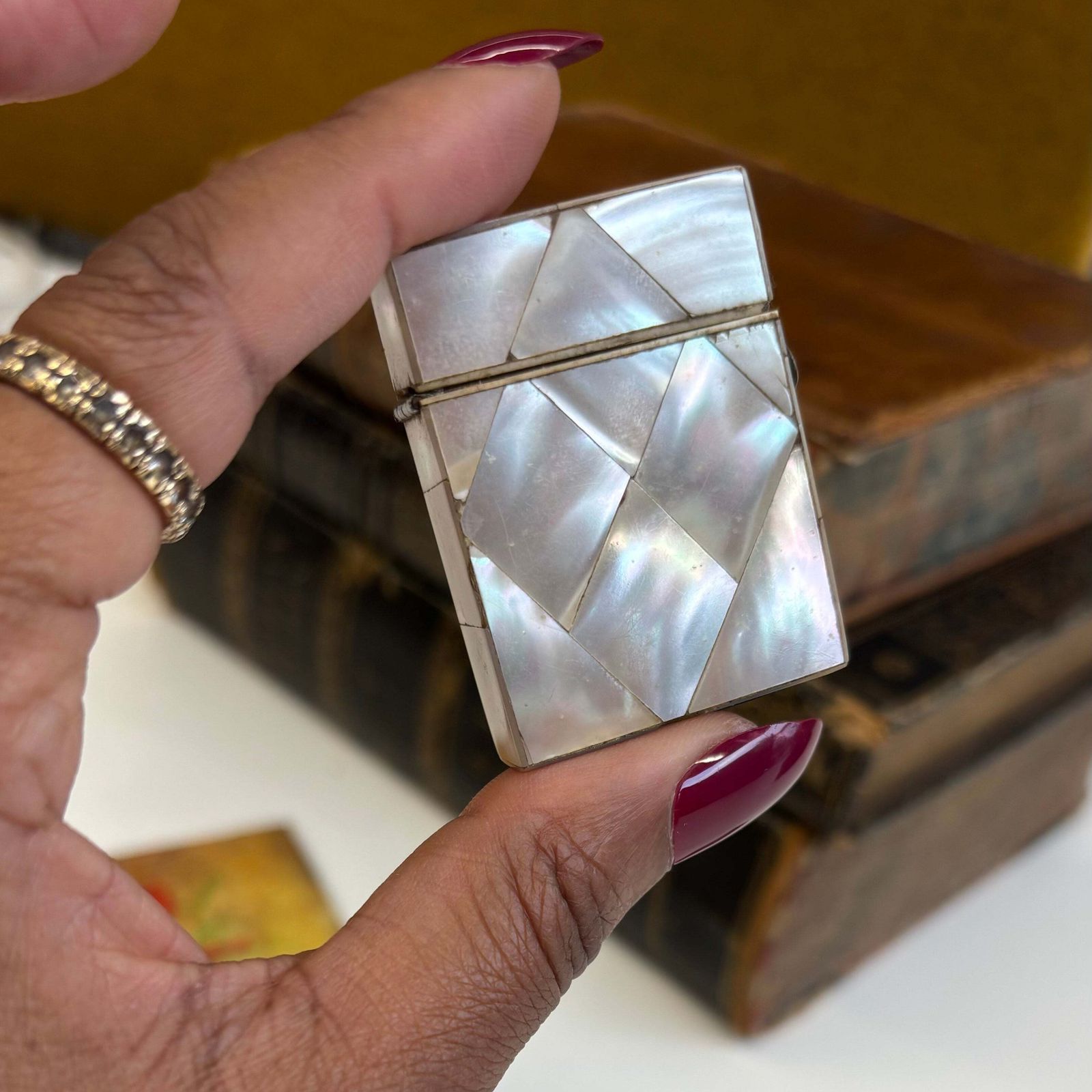 Home Decor Rare Victorian Mother Of Pearl Vesta Match Safe photo
