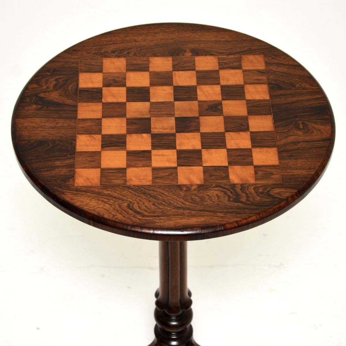 Antique Victorian Inlaid Rosewood Chess Table photo Furniture