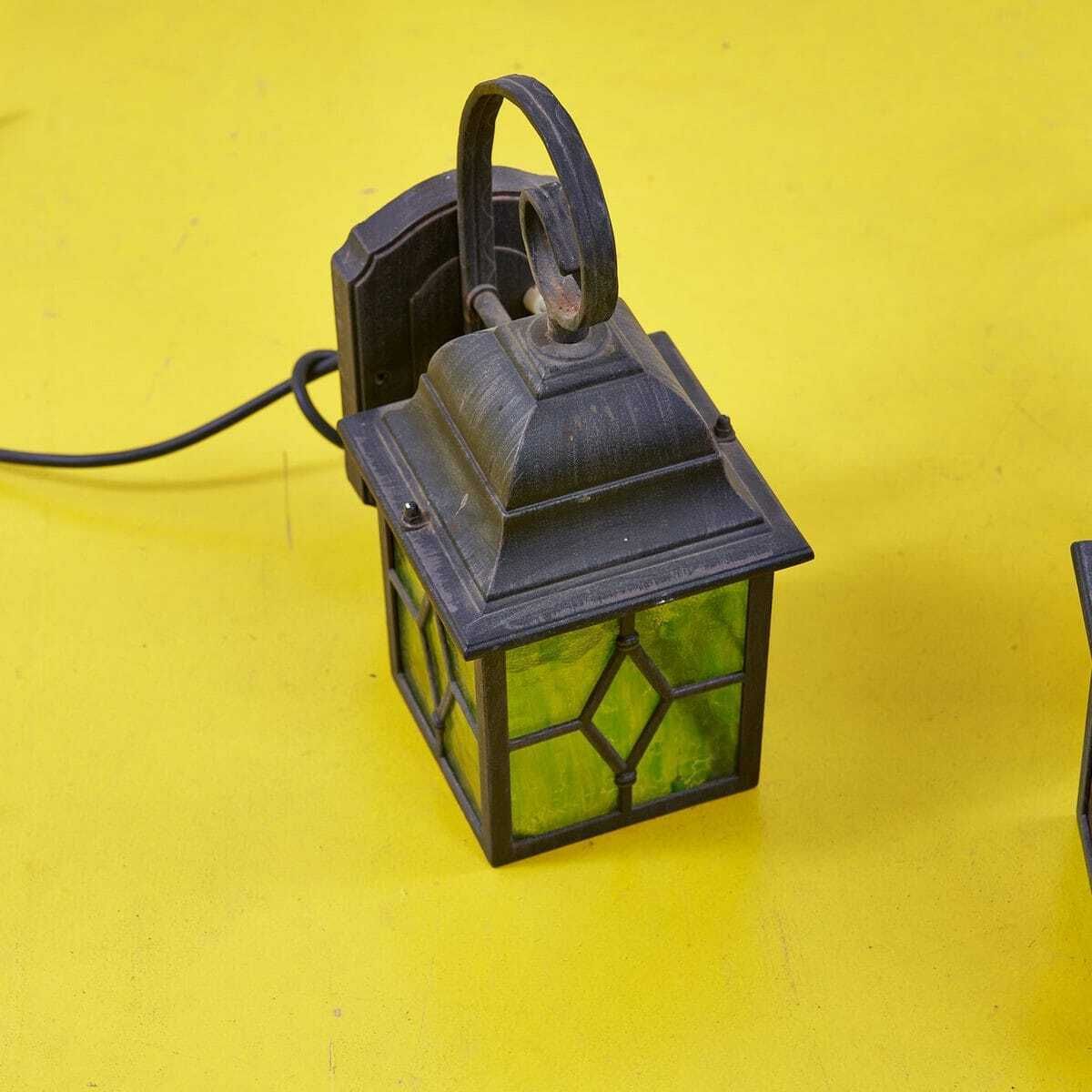 Vintage Street Lamps In Stained Glass And Metal photo buy