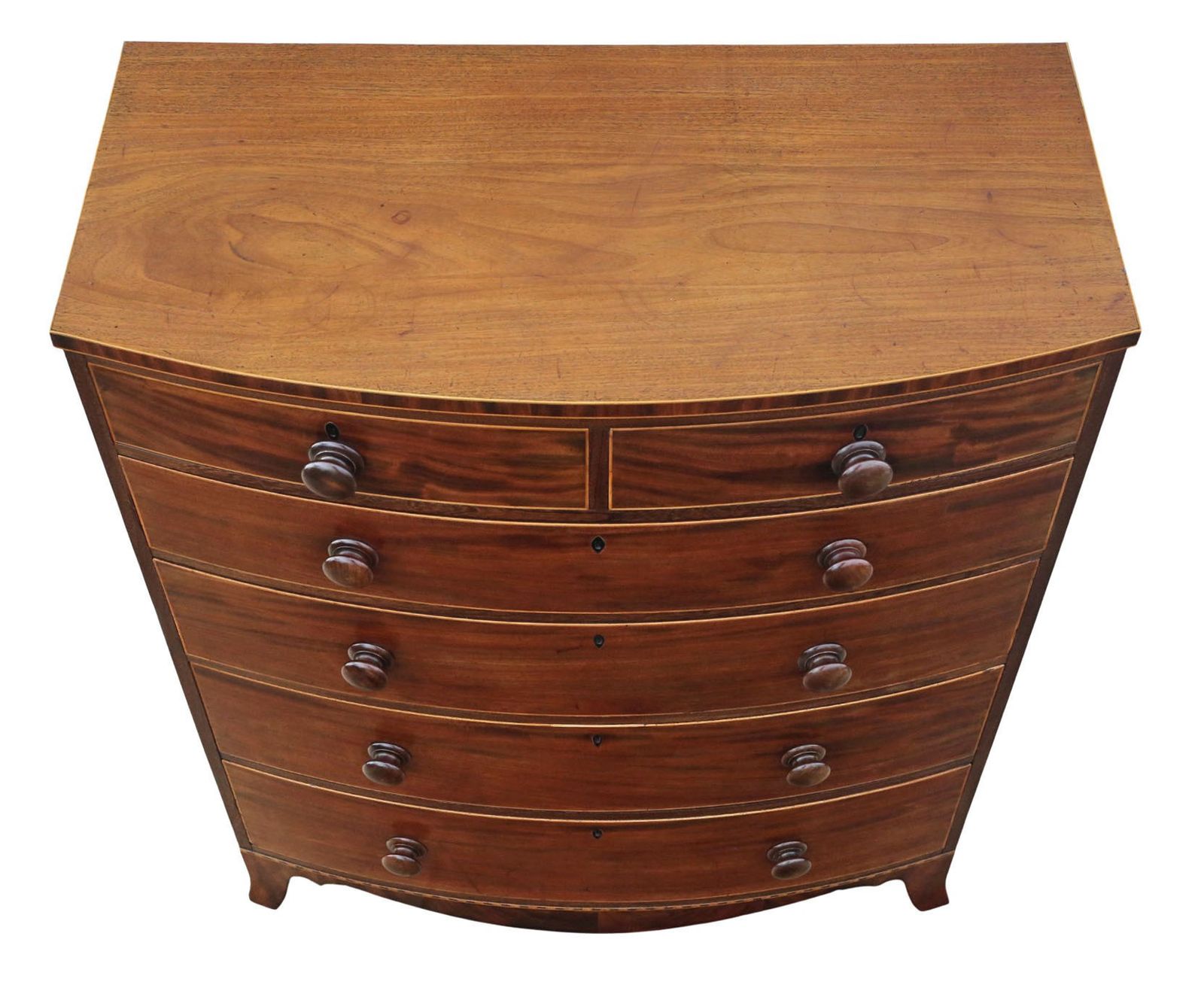 Antique 19th Century Mahogany Bow Front Chest Of Drawers  Fine Quality Gillows photo for sale