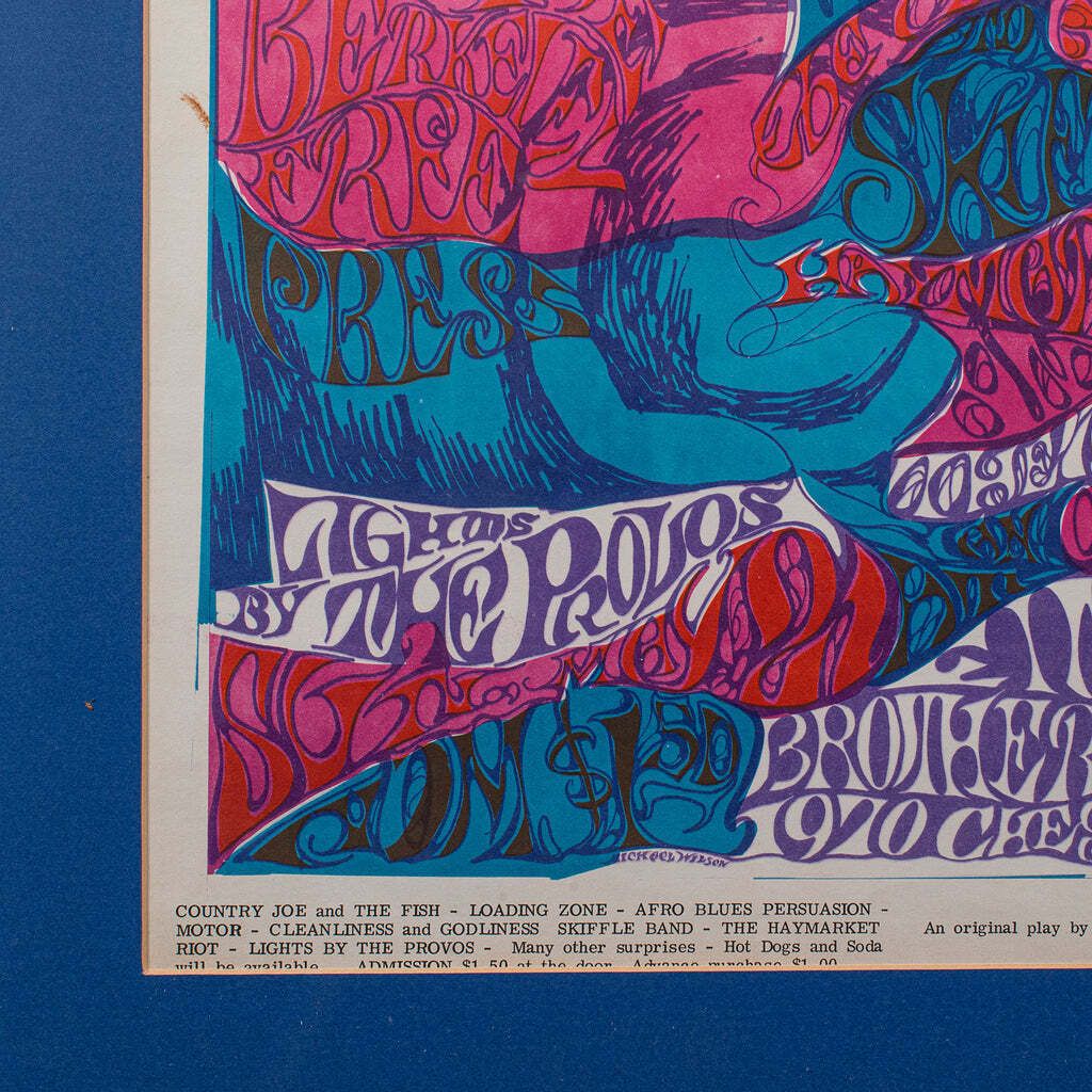 Original Concert Poster, American, Psychedelic Art, Berkeley Free Press, C.1970 photo buy