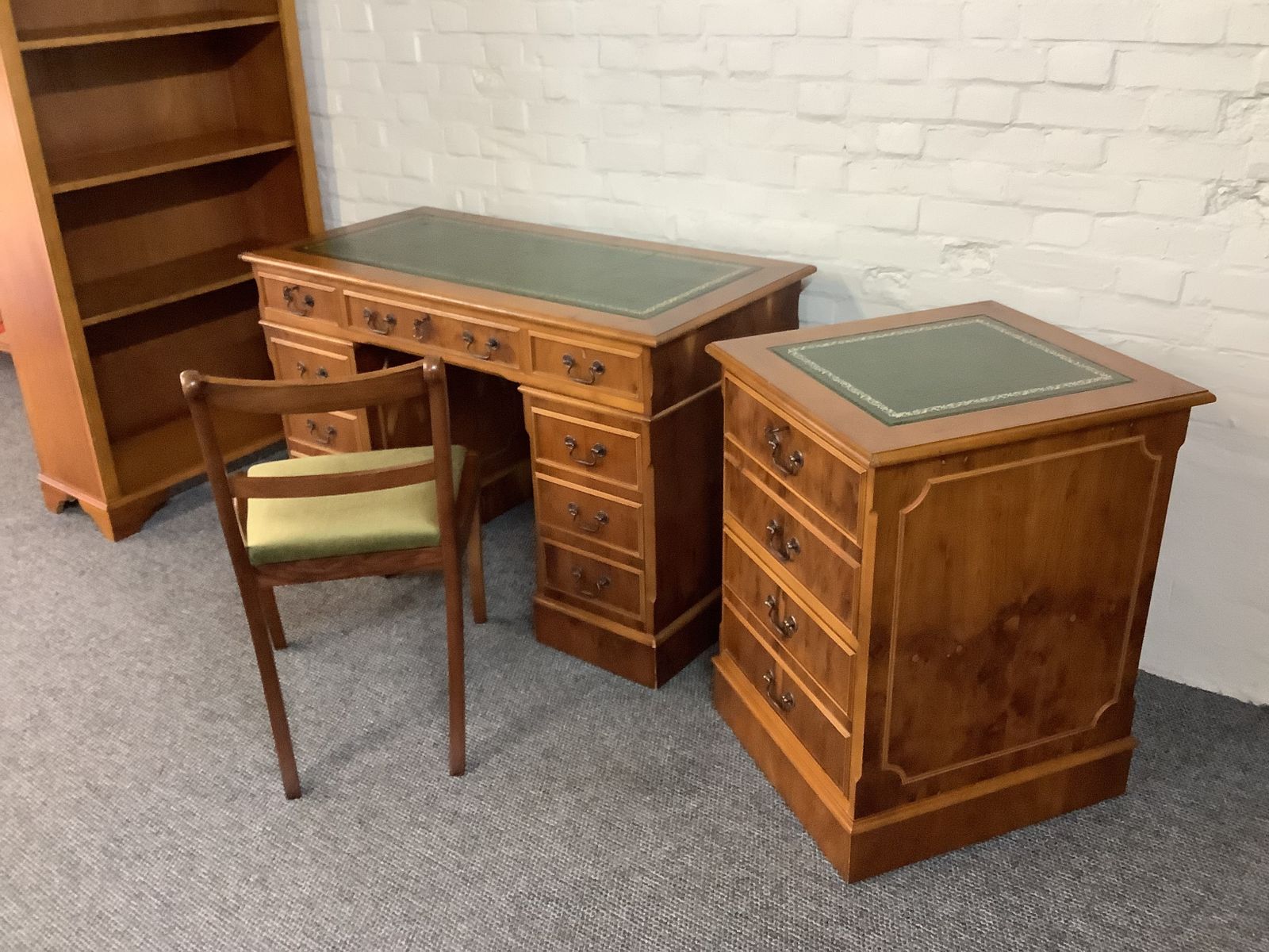 Edwardian Reproduction Desk And Other Matching Office Furniture. photo furniture