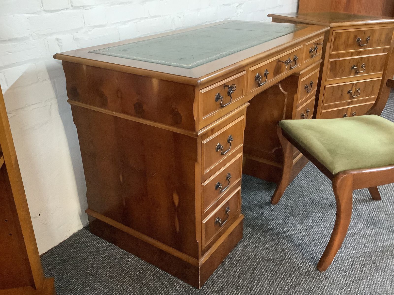Edwardian Reproduction Desk And Other Matching Office Furniture. photo 550.0