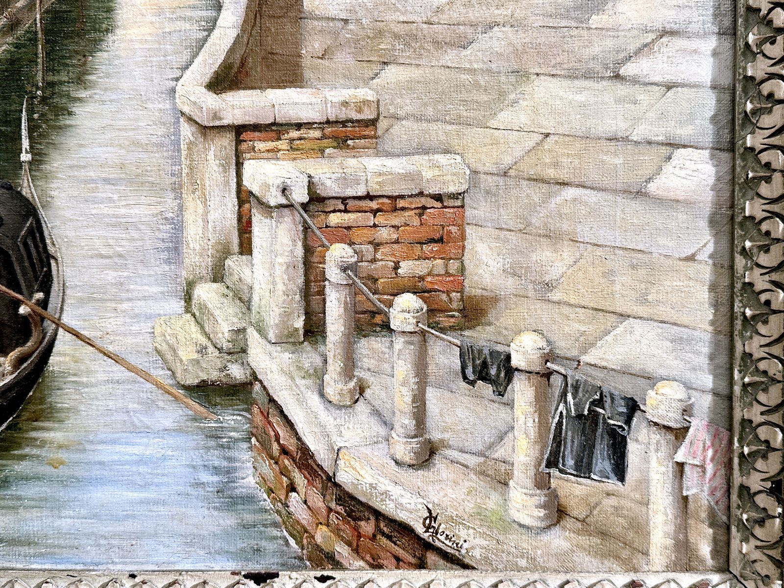 Gondola In Venice / Oil On Canvas / 19th Century G. Lorini photo buy