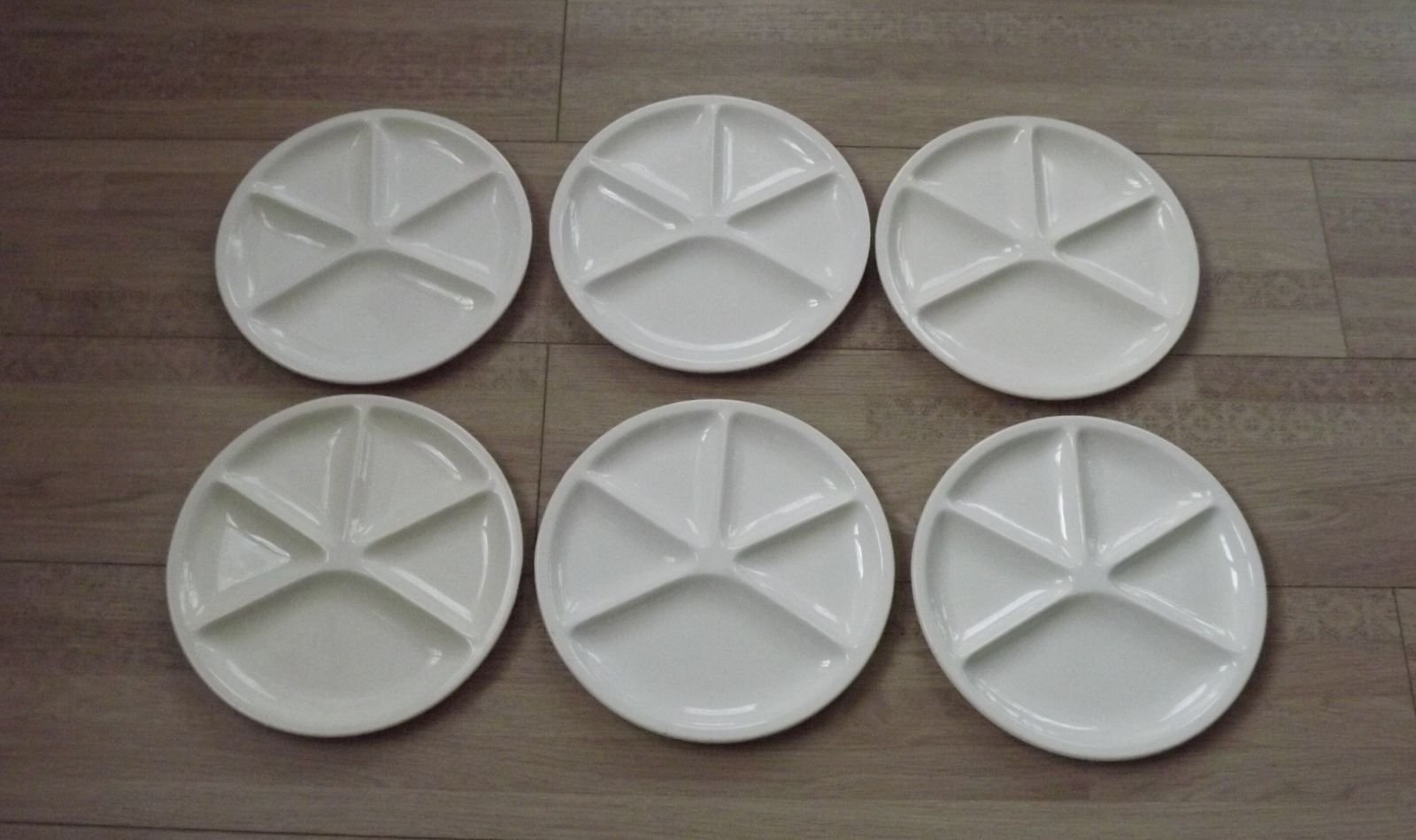 Lot de 6 assiettes à fondue vintage Le Creuset - années 1960/70 - Made In France photo Décoration