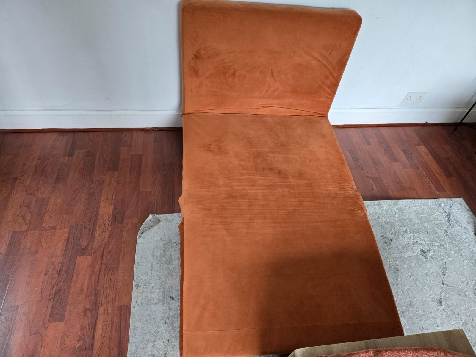 Habitat Roma Velvet Fabric Chairbed   Orange photo furniture