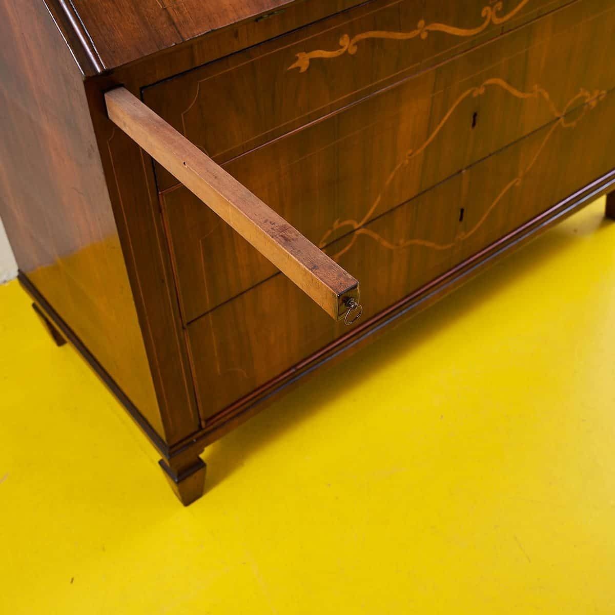 Antique Folding Chest Of Drawers With Inlaid Decorations photo furniture