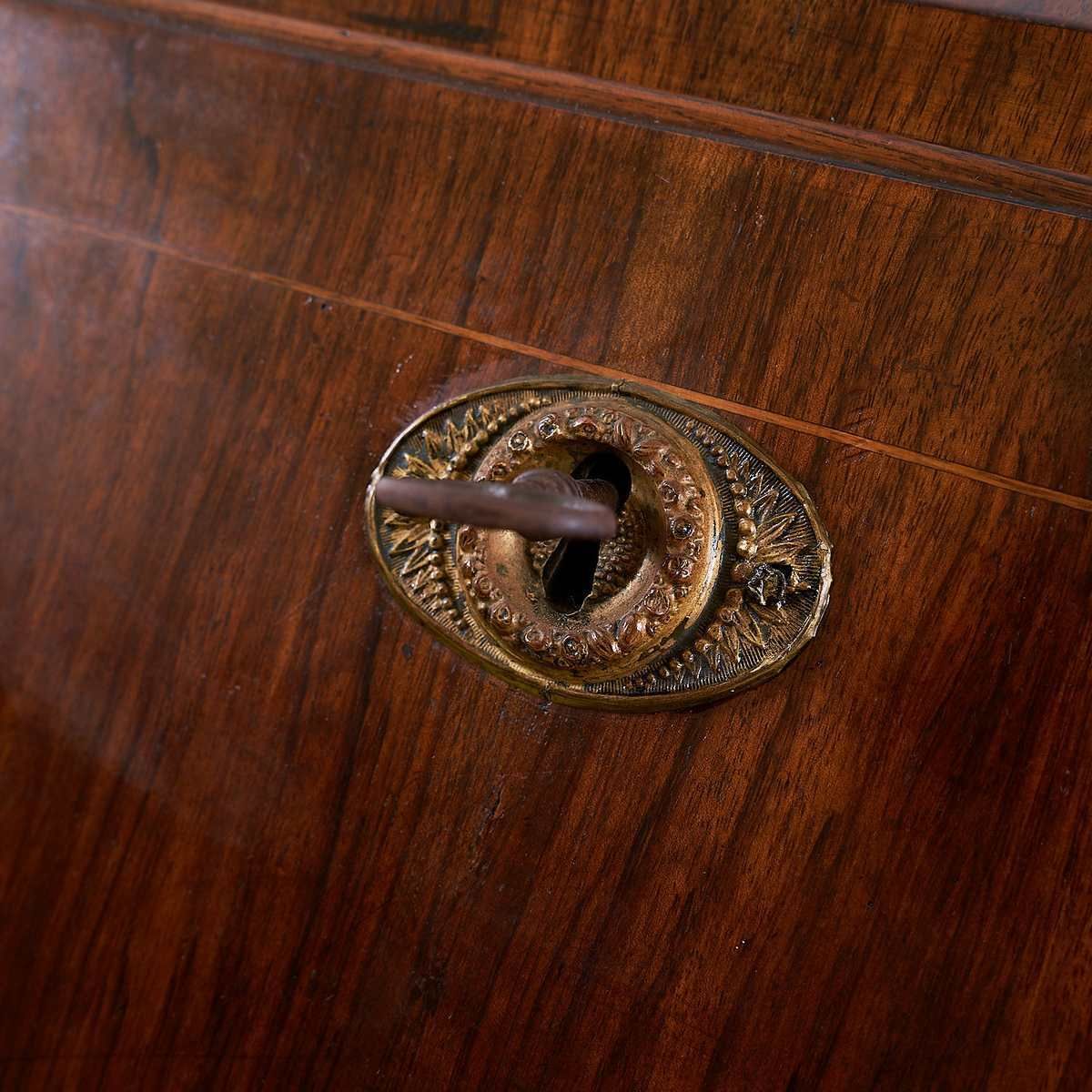 Antique Folding Chest Of Drawers With Inlaid Decorations photo for sale