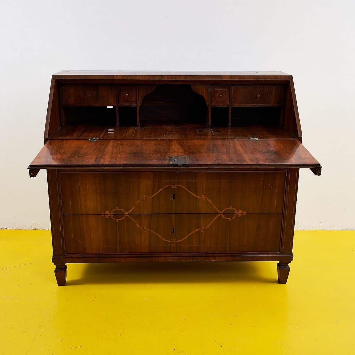 Antique Folding Chest Of Drawers With Inlaid Decorations photo Furniture