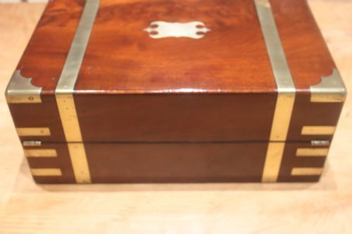 Campaign Style Mahogany Writing Slope With Secret Drawers photo Home Decor