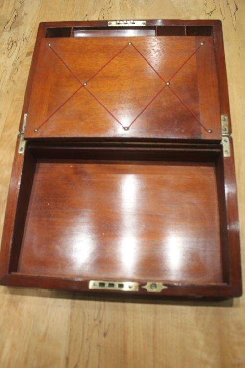 photo furniture Campaign Style Mahogany Writing Slope With Secret Drawers