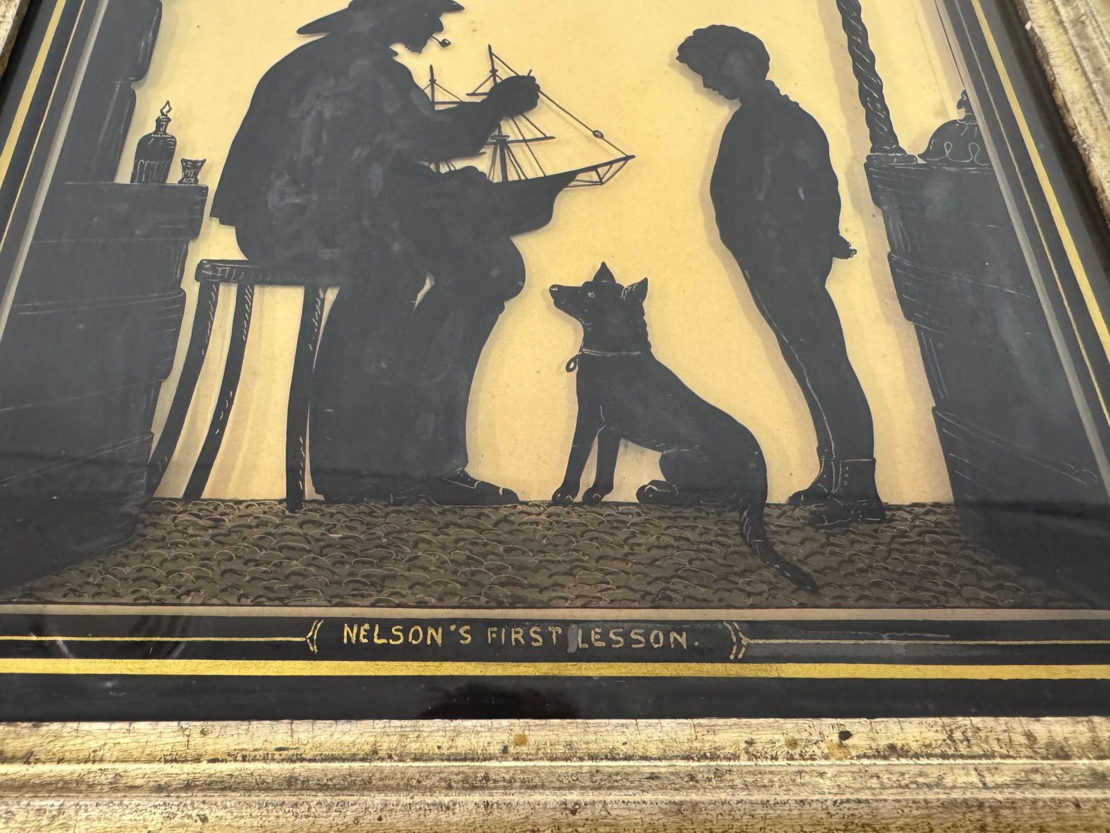 “Nelson’s First Lesson” Silhouette,  19th Century photo buy