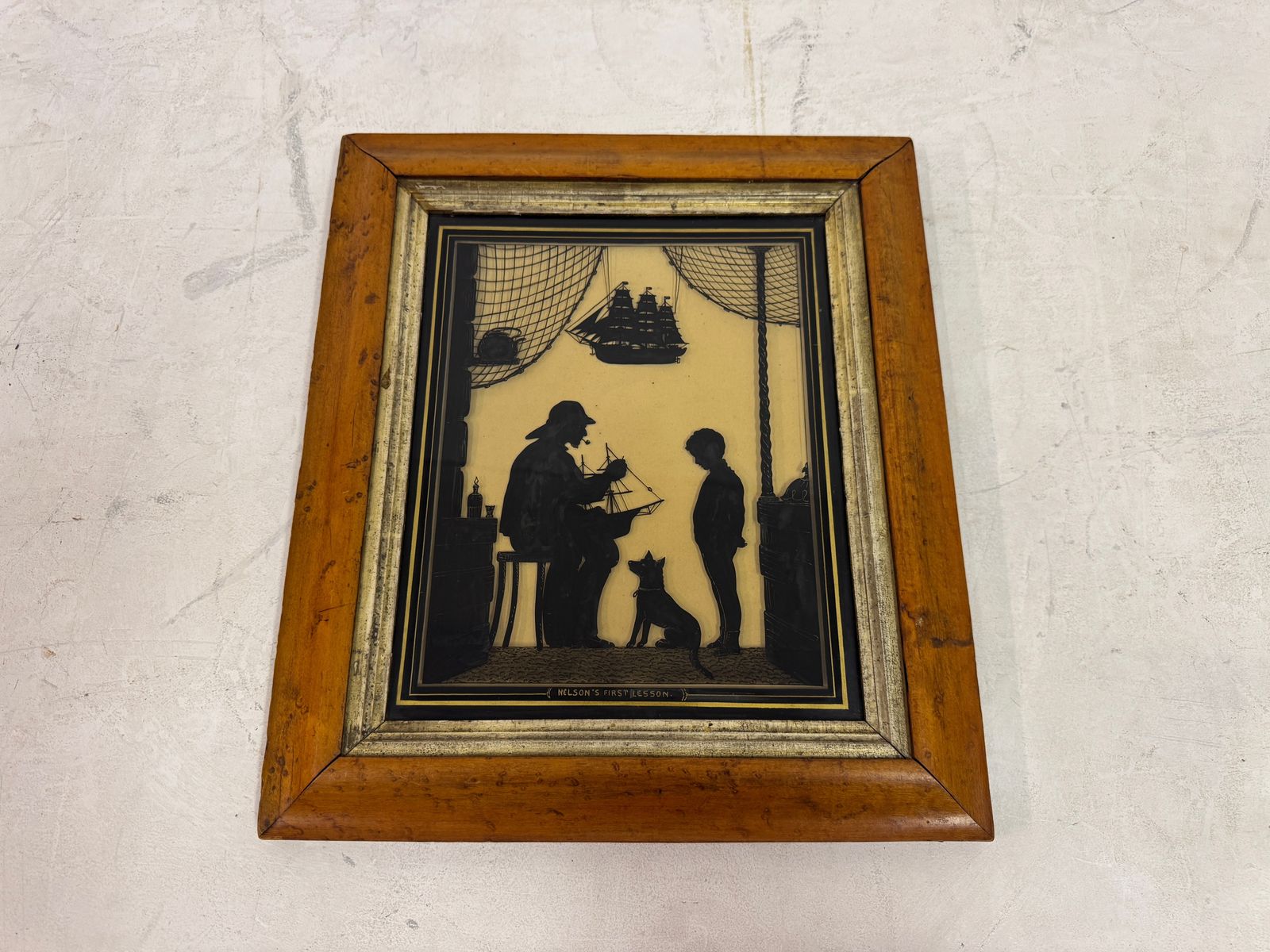“Nelson’s First Lesson” Silhouette,  19th Century photo vintage