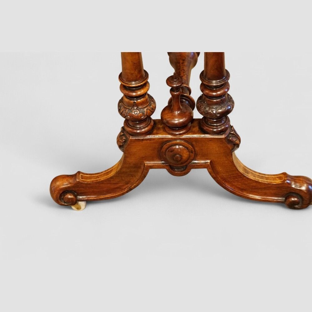 Victorian Inlaid Burr Walnut Combined Games And Worktable photo vinterior