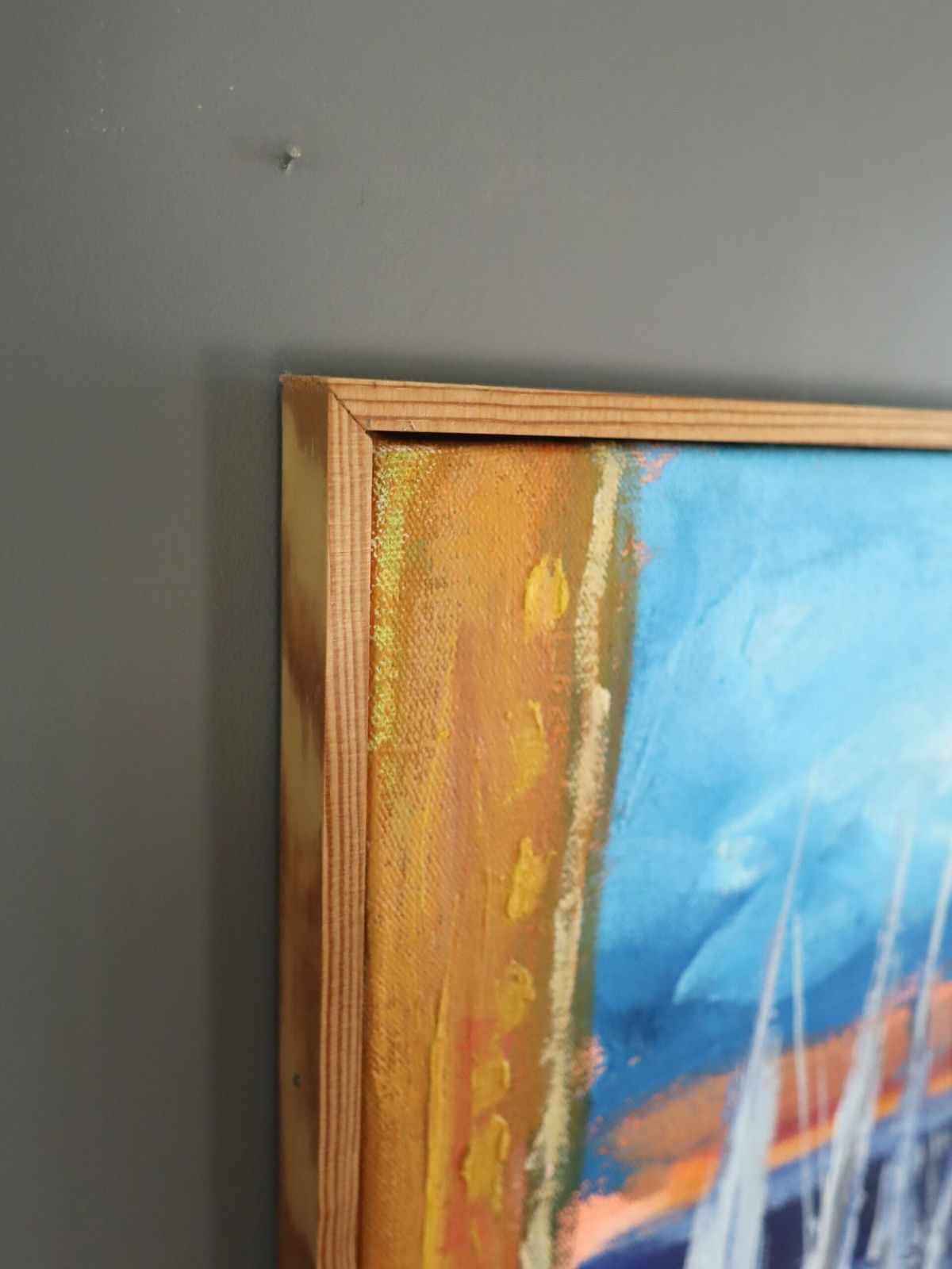 Sunlit Balcony Oil Painting, Modernist photo vinterior