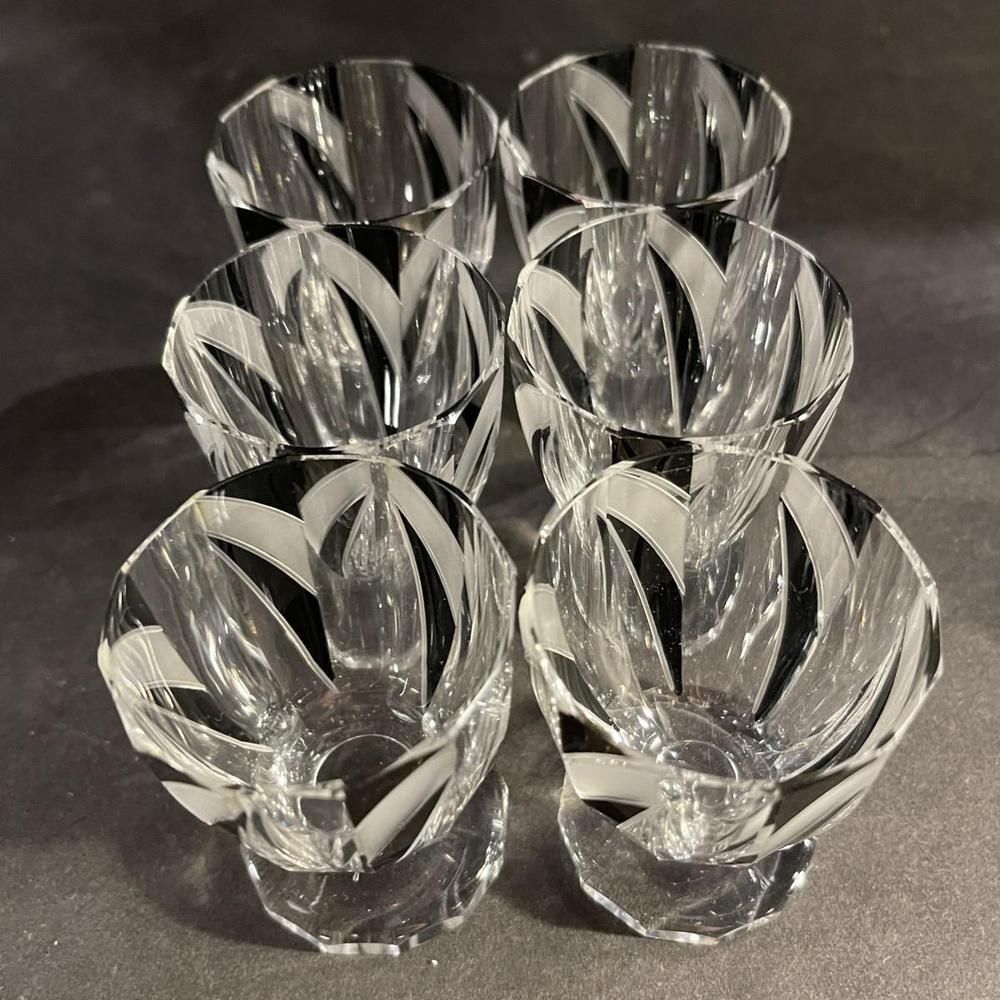 Liqueur Service In Cut Doubled Crystal By Karl Palda, 1930s, Set Of 8 photo vinterior