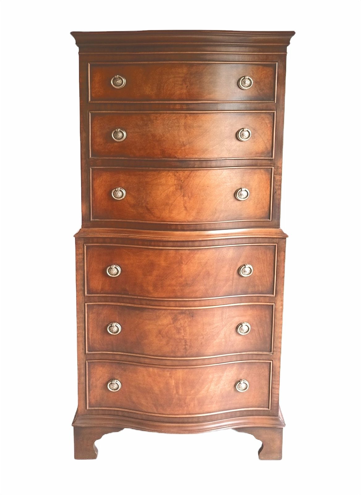 Antique Serpentine Tallboy 6 Drawer Chest By Bevan Funnell (Reprodux) photo furniture