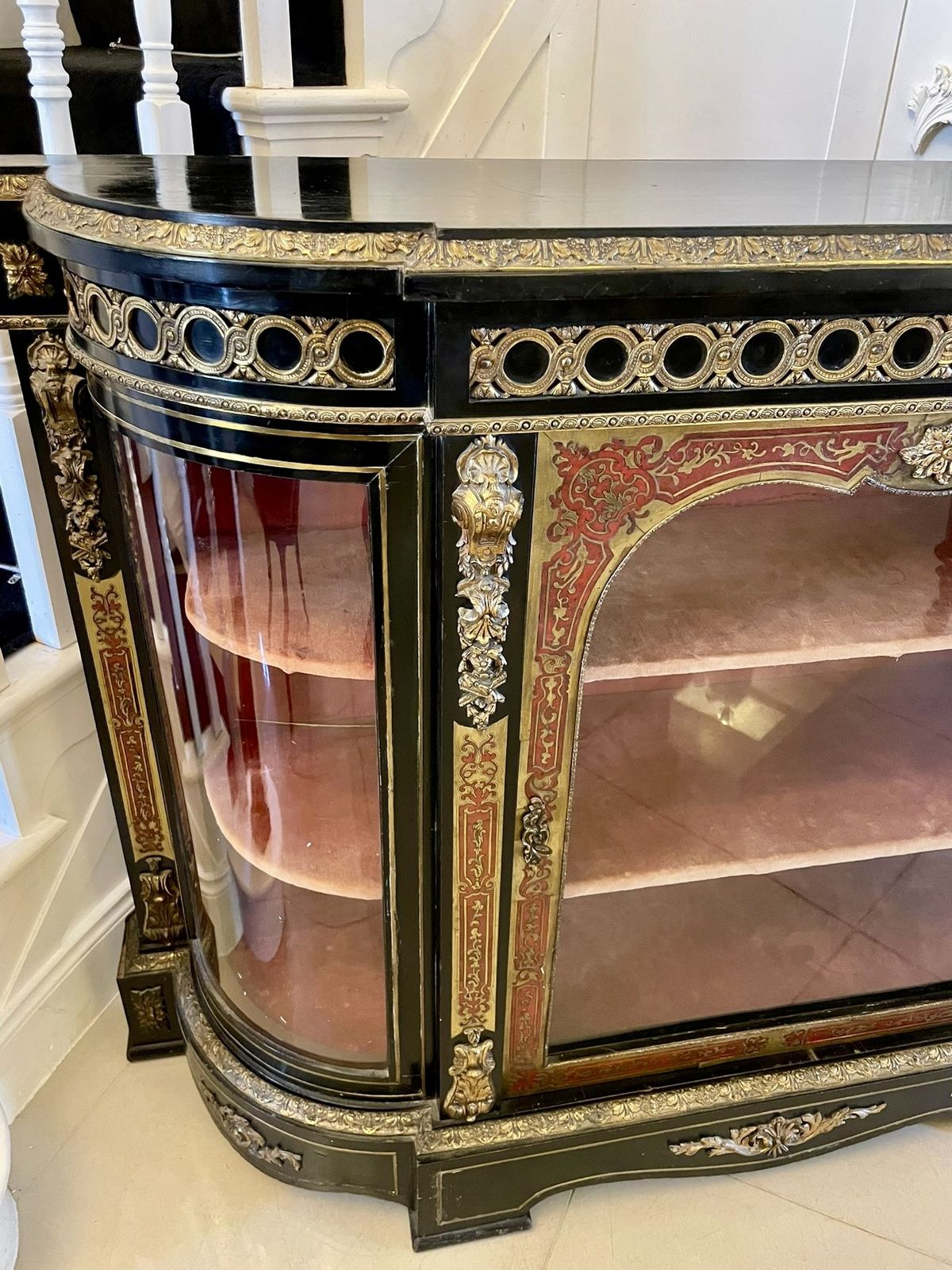 Antique French Boulle Display Cabinet photo vintage