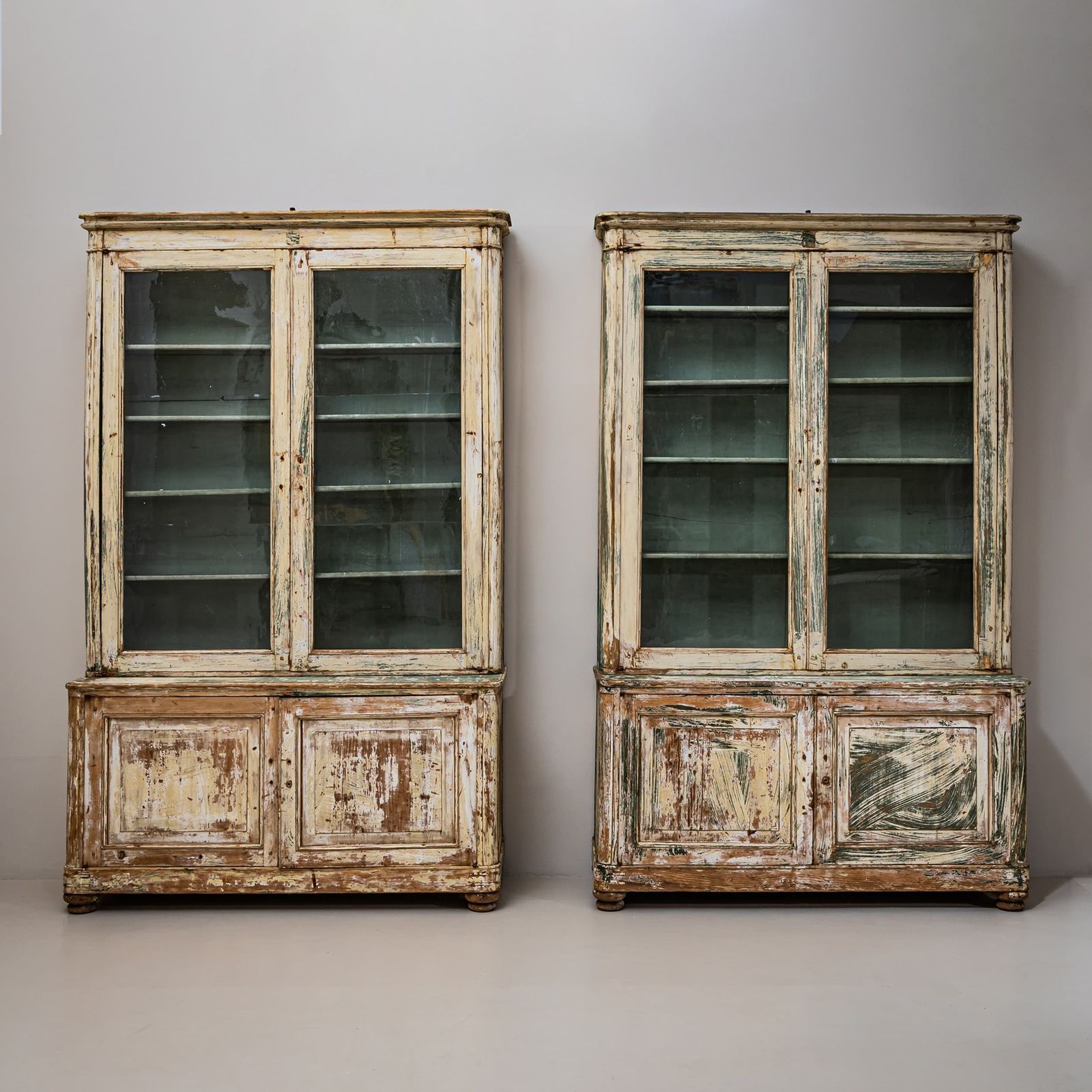 Pair Of Large Painted Library Cabinets, Italy, Circa 1840 photo furniture