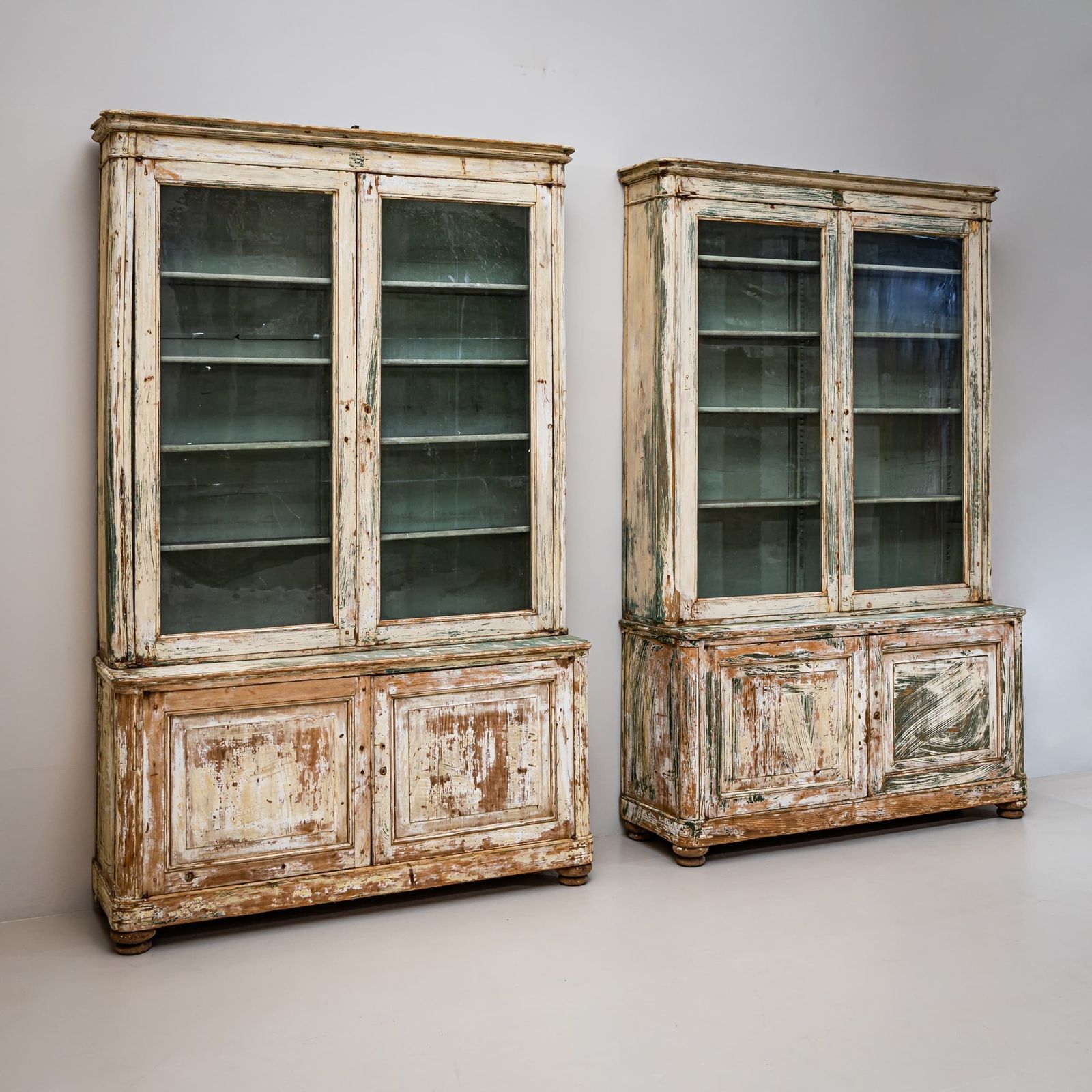 Pair Of Large Painted Library Cabinets, Italy, Circa 1840 photo buy
