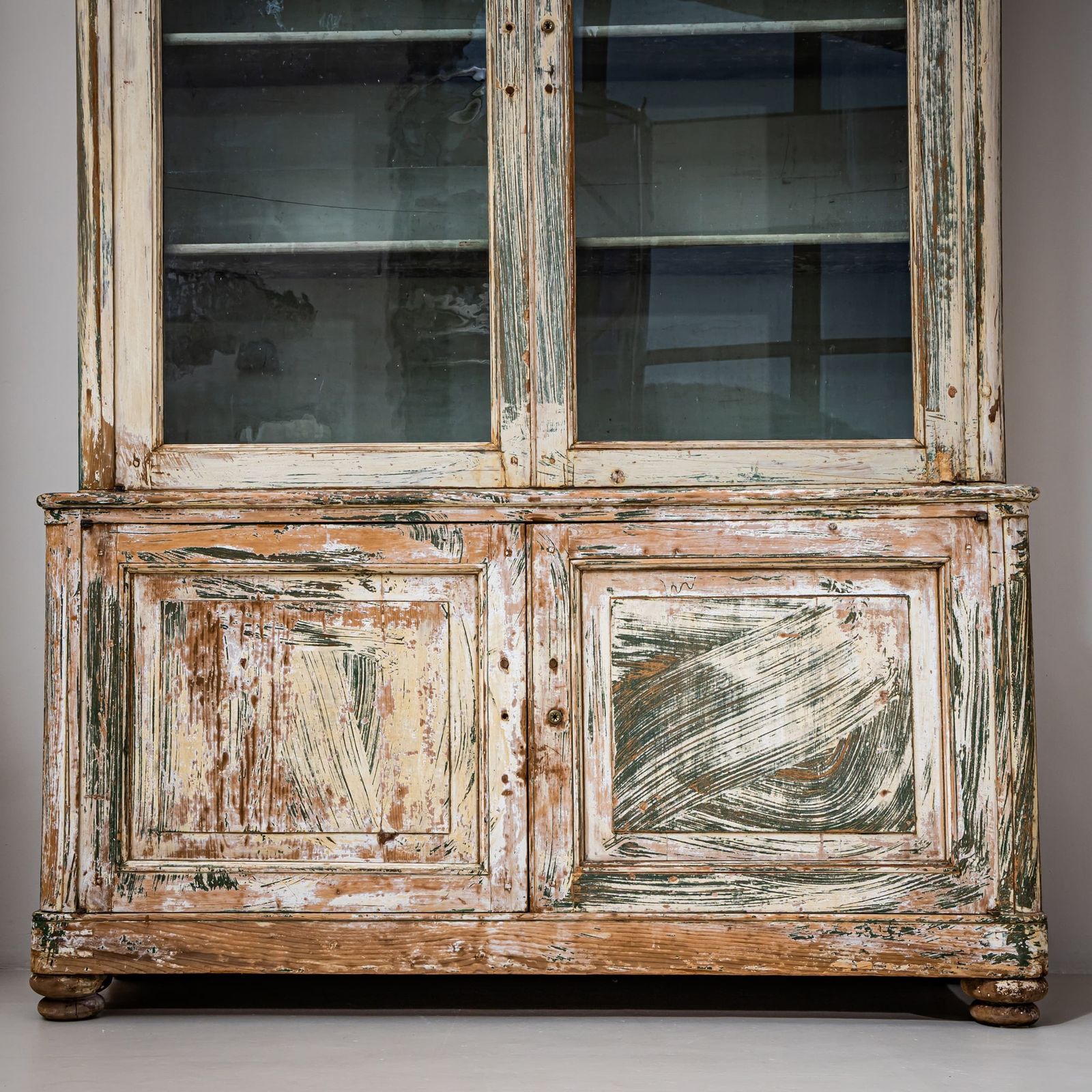 Pair Of Large Painted Library Cabinets, Italy, Circa 1840 photo vintage