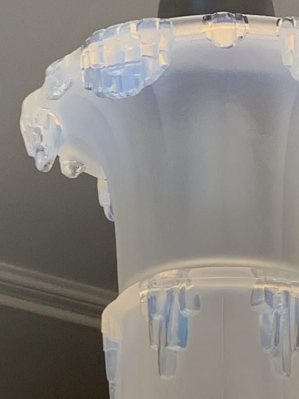 Art Deco Cascade Opalescent Frosted Glass Chandelier By Jean Gauthier For Ezan, 1930s photo 3835.0