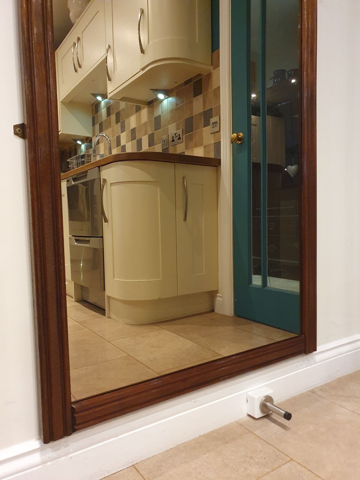 Mid 20th Century Large Mahogany Mirror 93" High photo 1495.0