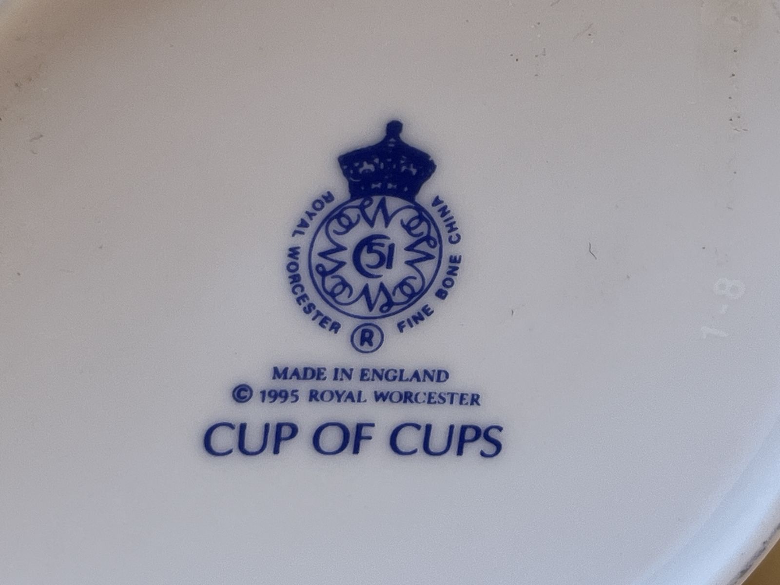 New Royal Worcester China Cup Of Cups Design Blue Beaker / Mug Boxed. photo Home Decor