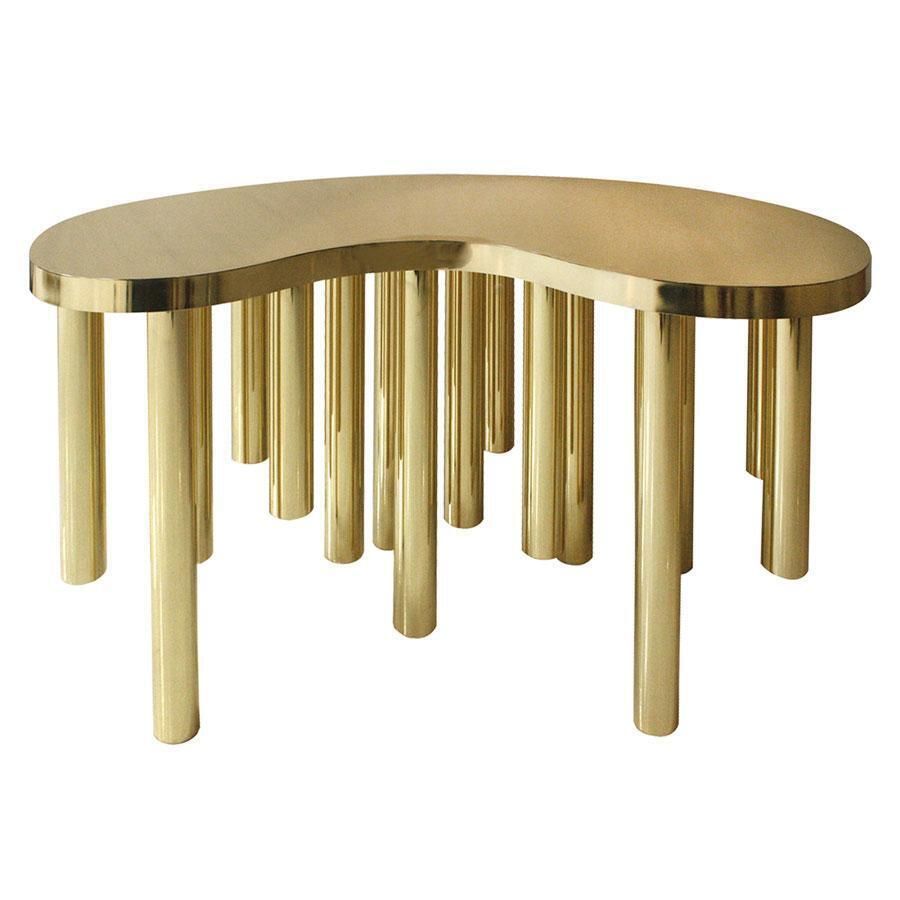 Superego Contemporary Modern "Stalattite" Model Polished Brass Italian Console photo furniture