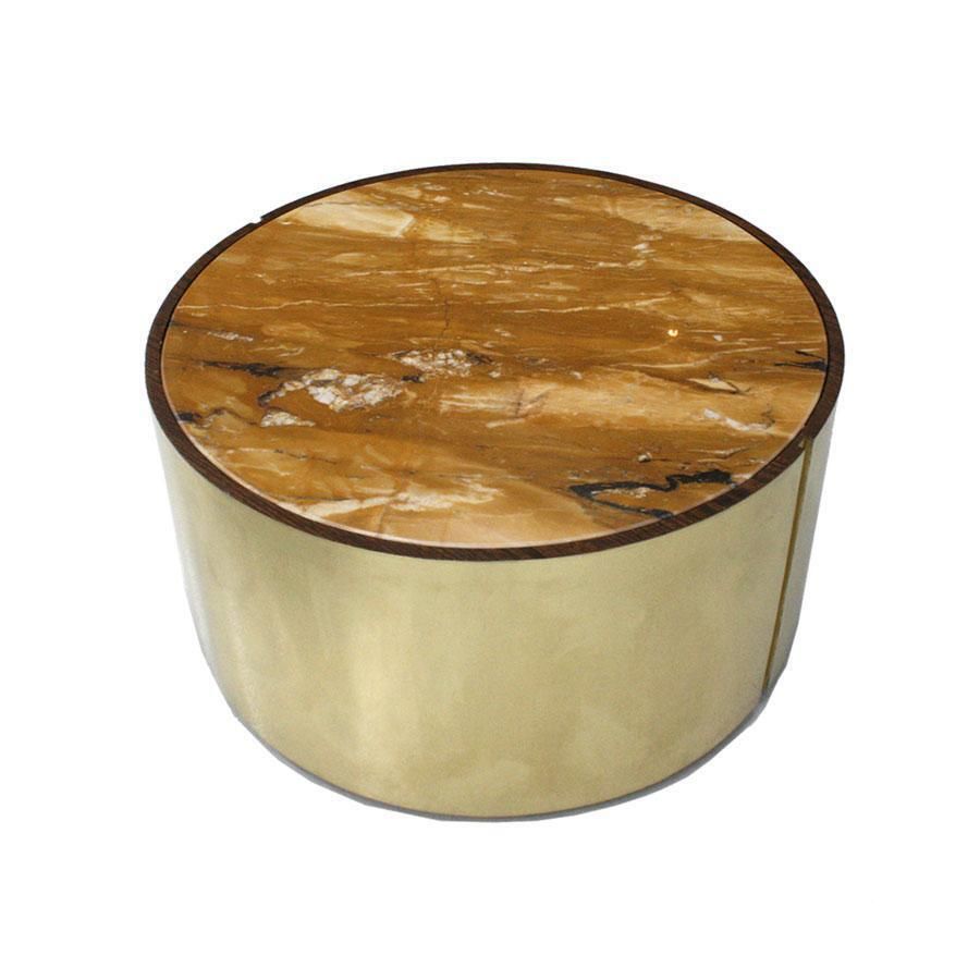 L.A. Studio Modern Brass And Marble Set Of Three Italian Side Tables photo furniture
