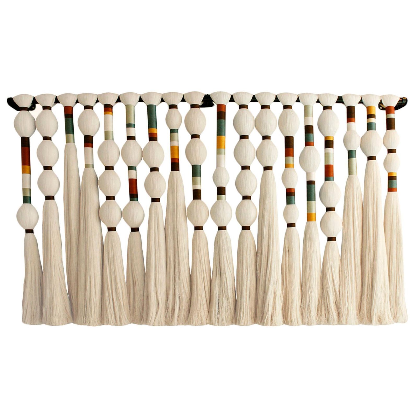 Contemporary Geometric Artisian Raw Cotton South American Sculpture/Tapestry