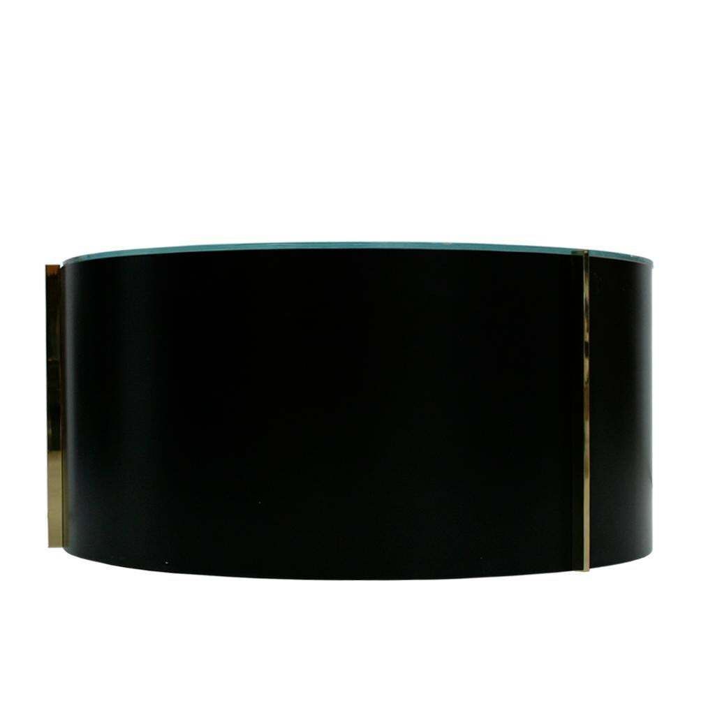 Mid Century Modern Style Colored Glass Metal And Brass Italian Coffee Table photo Furniture