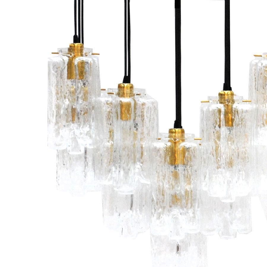 Contemporary Modern Italian Murano Glass And Brass Suspension Lamp photo Lighting