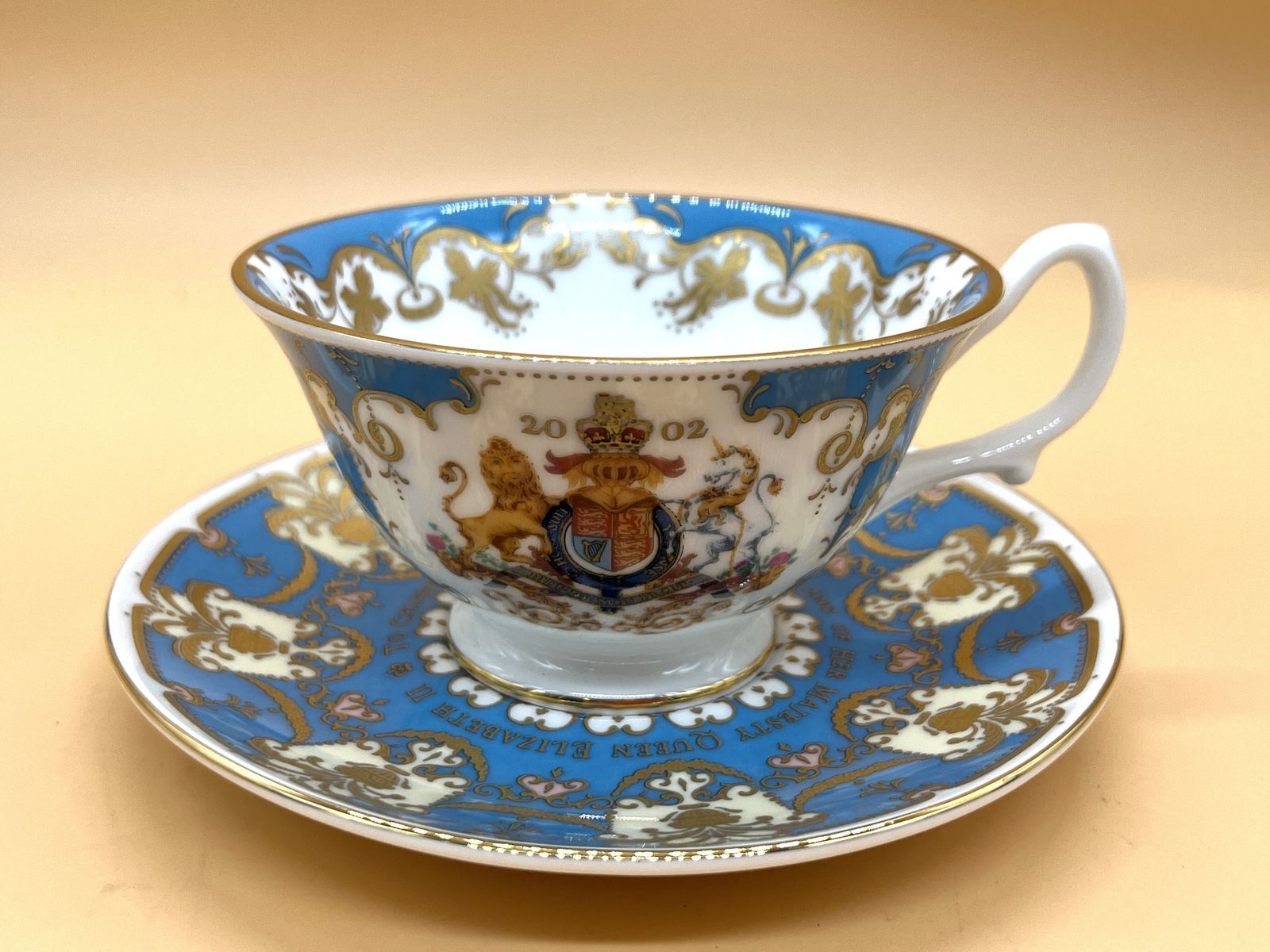 Royal Collection Queen Elizabeth Ll Golden Jubilee 1952   2002 Cabinet Tea Cup And Saucer Duo Boxed With Packaging. photo for sale