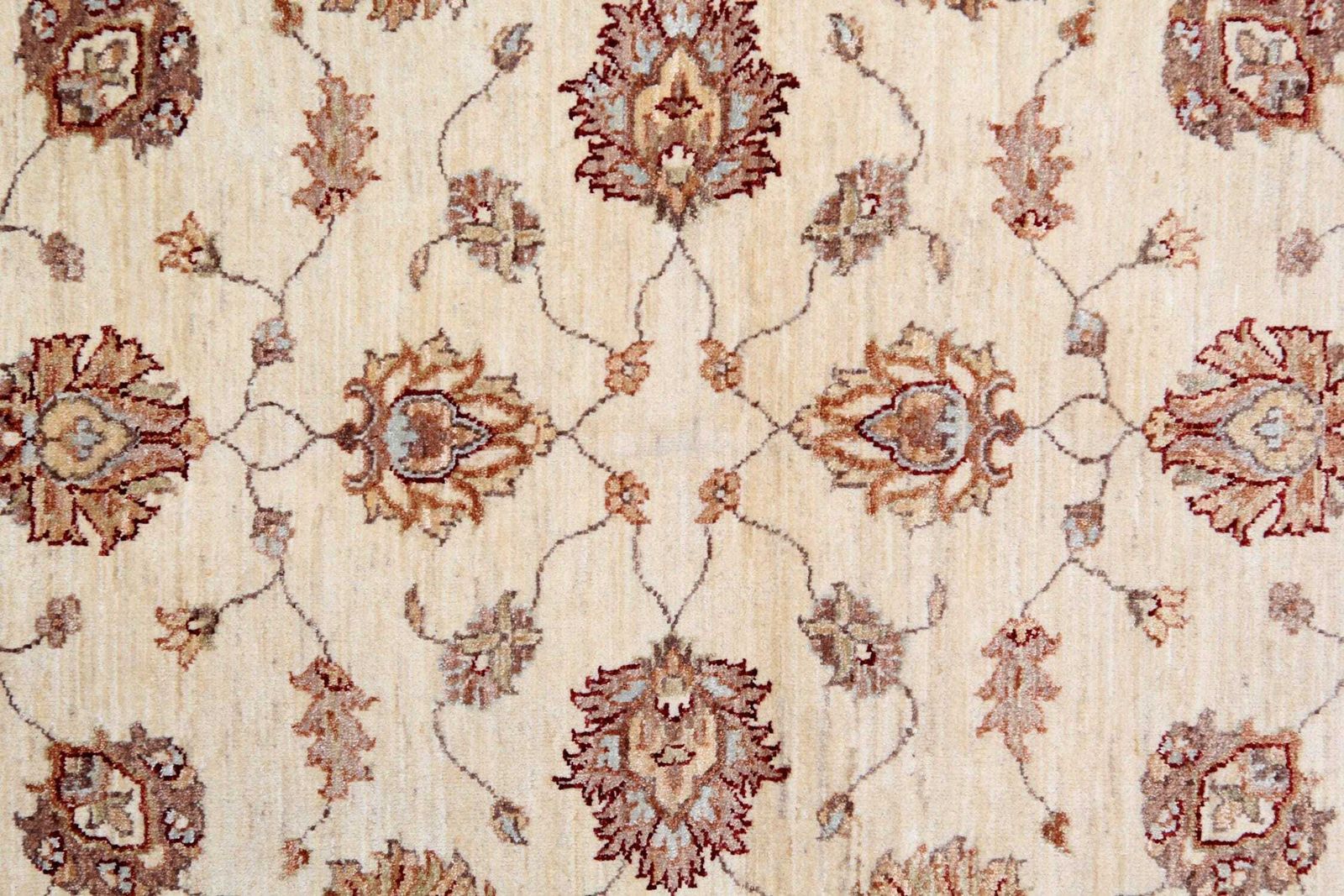 Handmade Cream Wool Rug, Traditional Floral Carpet For Bedroom Living Room 100 X 152 Cm photo Textiles