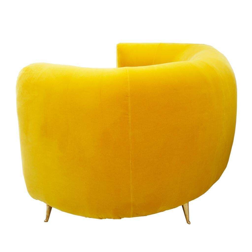 L.A. Studio Curved Yellow Sofa Of Six Seat Manufactured In Italy photo 7147.0