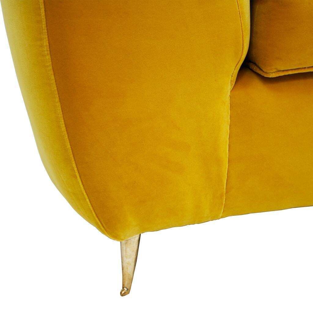 L.A. Studio Curved Yellow Sofa Of Six Seat Manufactured In Italy photo buy