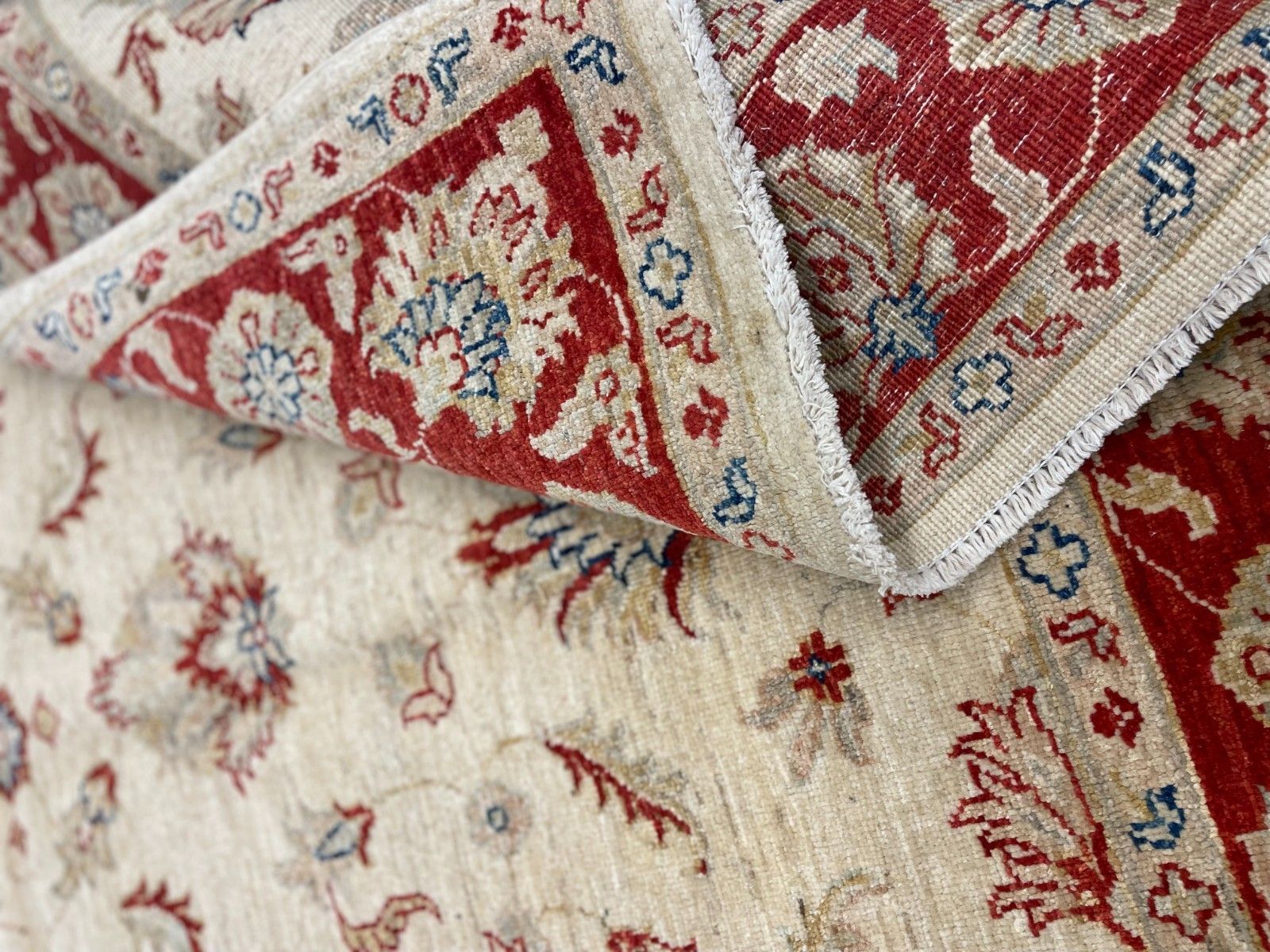 Beige & Red Ziegler Floral Oriental Rug, Traditional All Over Design 165x195 Cm photo buy