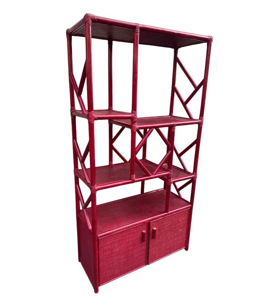 Furniture An Italian 1970s Burgundy Red Shelving Unit By Vivai Del Sud photo