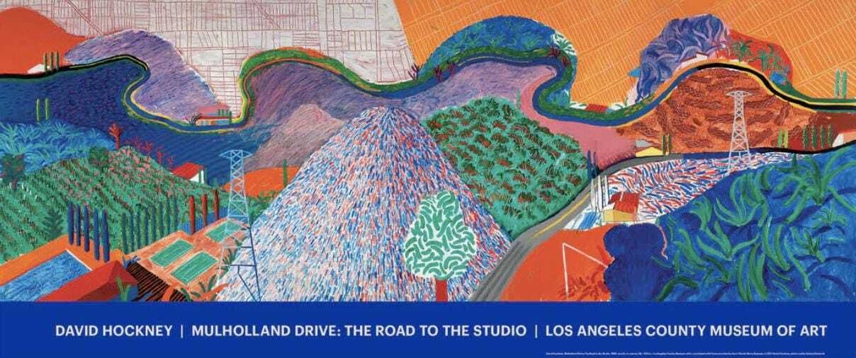Authentic David Hockney Exhibition Poster Mulholland Drive Original Official Museum Print La