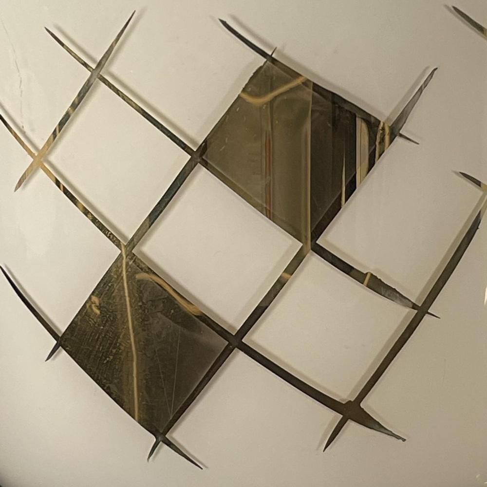 Art Deco Gouden Zandgestraald Glazen Vazen Van Verreries De Laeken, 1935, Set Van 2 photo Woonaccessoires