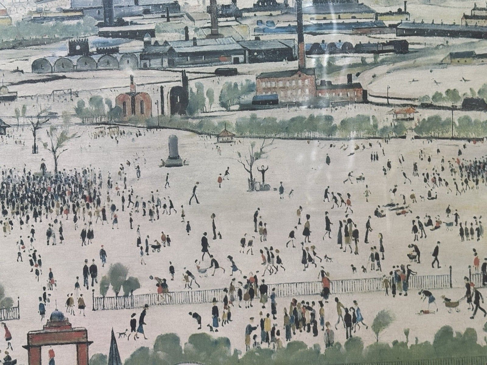 photo vinterior Sunday Afternoon "The Battle Of Life" By Laurence Steven Lowry Print On Board