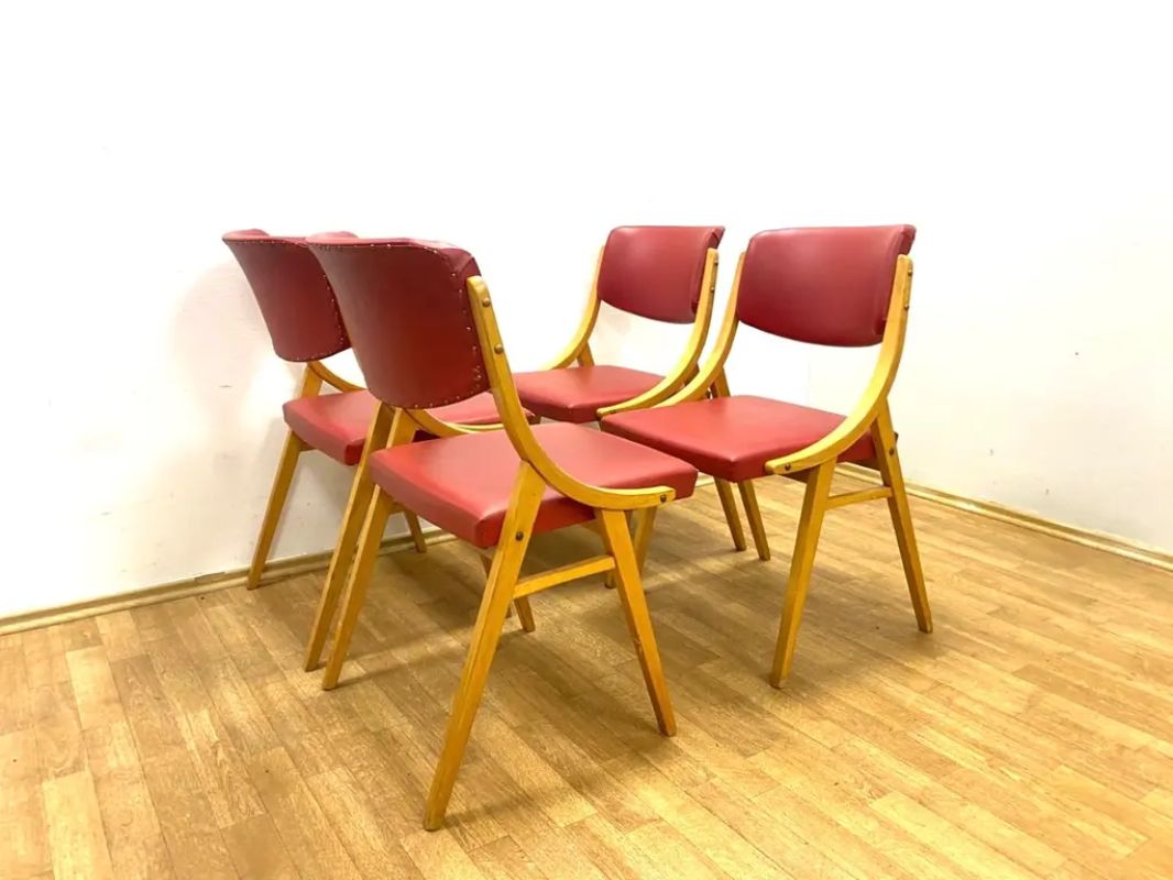 photo furniture Set Of 4 Chairs, Ludvík Volák, 1970s, Czechoslovakia
