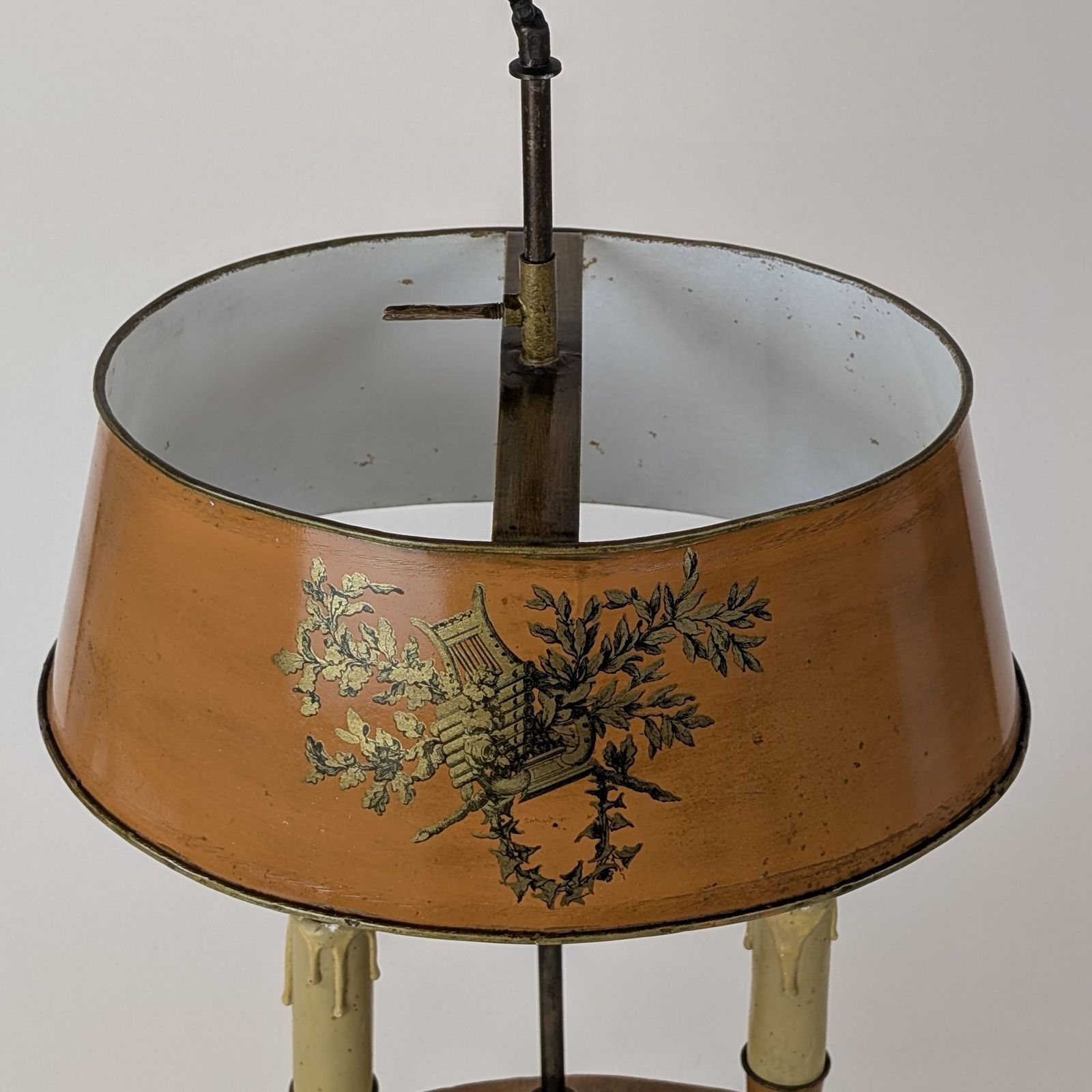 Lighting Louis XVI Style Table Lamp: Neoclassical Transfer Decoration Light With Adjustable Tole Shade photo
