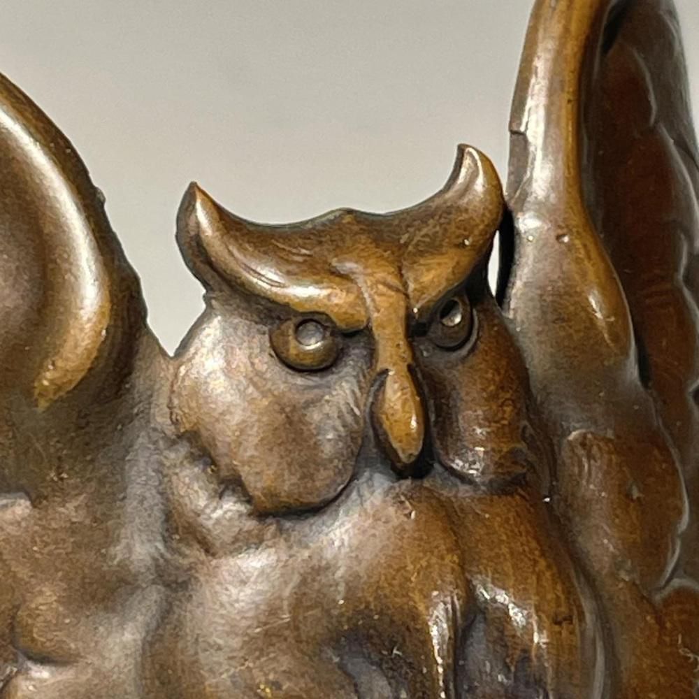 Art Nouveau Bracelet Owl With Spread Wings Bronze With Copper Patina photo furniture