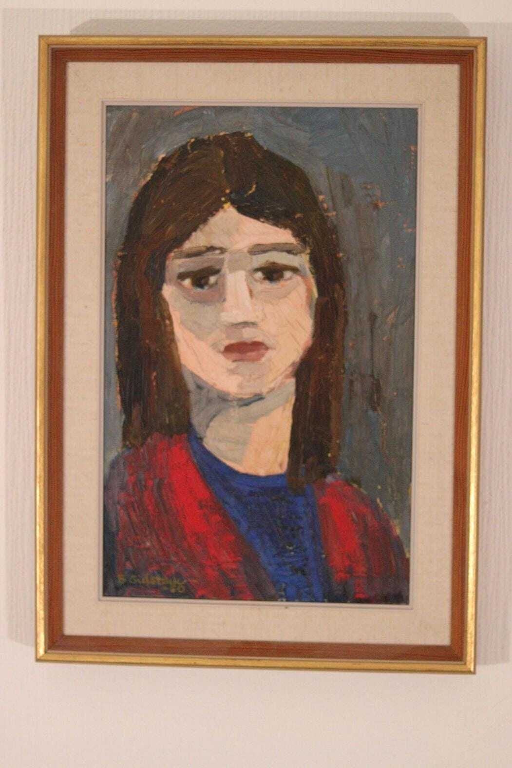 Original Swedish Oil On Canvas – “Gaze Beyond The Canvas” By Björn Gidstam – Signed & Framed – 54.5 × 38.5 Cm (21.5" × 15.2") photo furniture